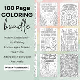 100 Self-Love & Affirmation Coloring Pages – Instant Download for Anxiety Relief
