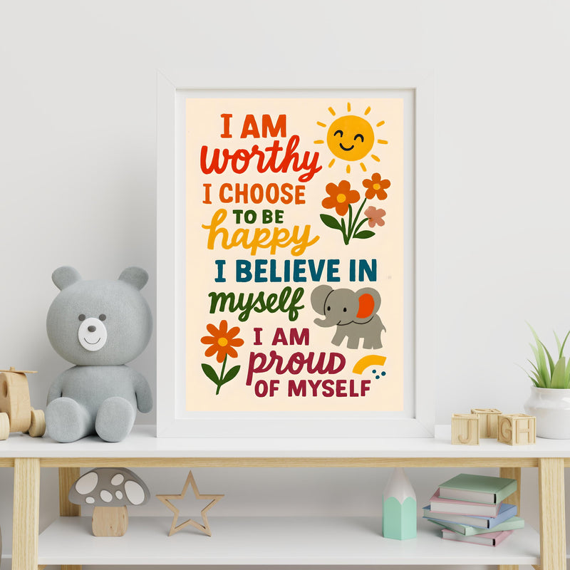 Kids Inspirational Wall Art – Positive Quote Prints for Bedrooms & Nurseries