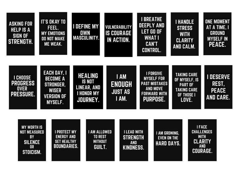 Men’s Inspirational Wall Art – 20 Digital Prints with Inspirational Quotes for Office or Home