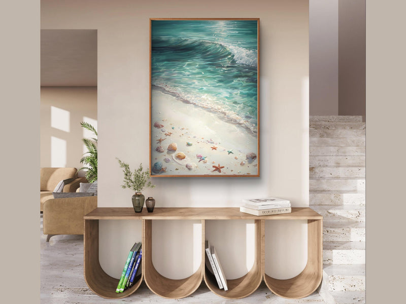 Ocean Wave Digital Wall Art – Minimalist Coastal Print for Beach Decor