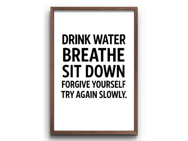 Minimalist Inspirational Wall Art – Self-Care Quote Digital Poster for Mental Health Decor