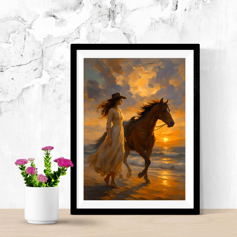 Cowgirl Digital Wall Art - Beach Decor