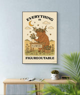Highland Cow Inspirational Wall Art – “Everything Is Figureoutable” Motivational Poster Printable