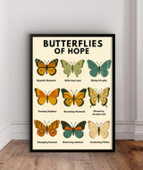 Butterfly Wall Art Digital Download, Mental Health Poster Printable, Butterflies of Hope