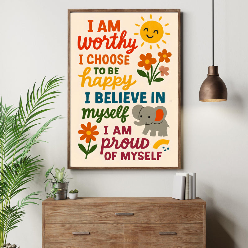 Kids Inspirational Wall Art – Positive Quote Prints for Bedrooms & Nurseries