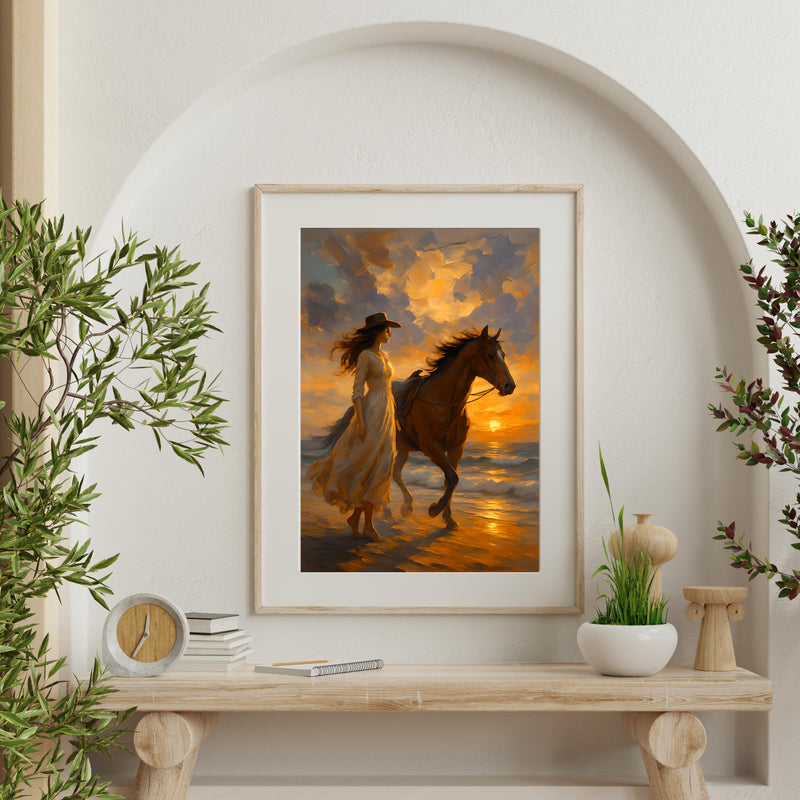 Cowgirl Digital Wall Art - Beach Decor