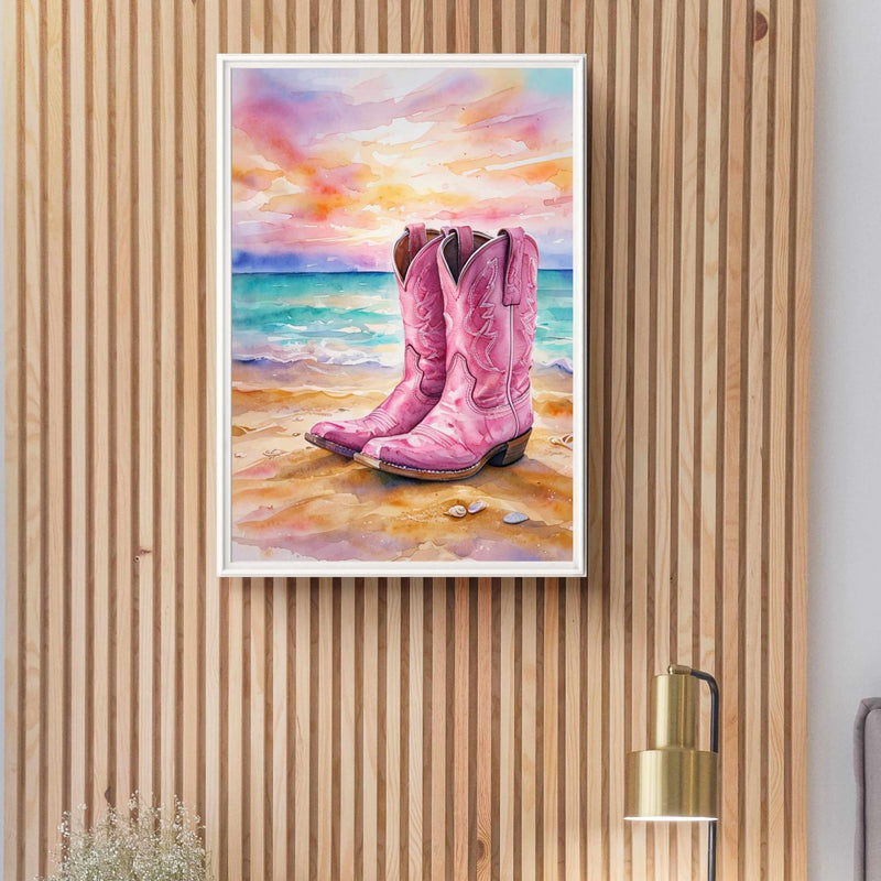 Coastal Cowgirl Boots Digital  Wall Art – Western Beach Printable