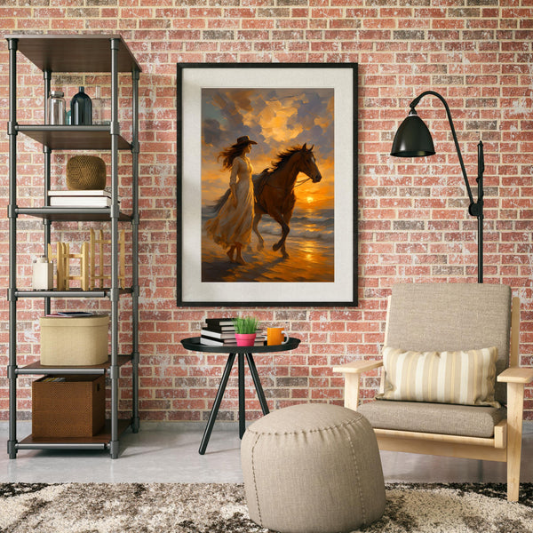 Cowgirl Digital Wall Art - Beach Decor