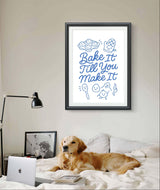 Baking Inspirational Wall Art – “Bake It Till You Make It” Funny Kitchen Quote for Instant Download