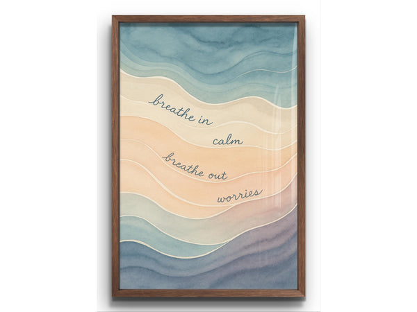 Inspirational Wall Art Breathing Poster – Watercolor Wellness for Counseling or Home Decor
