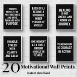 Men’s Inspirational Wall Art – 20 Digital Prints with Inspirational Quotes for Office or Home
