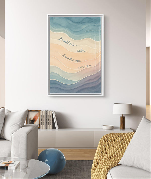Inspirational Wall Art Breathing Poster – Watercolor Wellness for Counseling or Home Decor