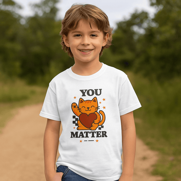 You Matter Kids T-Shirt You Matter Kids Tee, Cute Cat T-Shirt