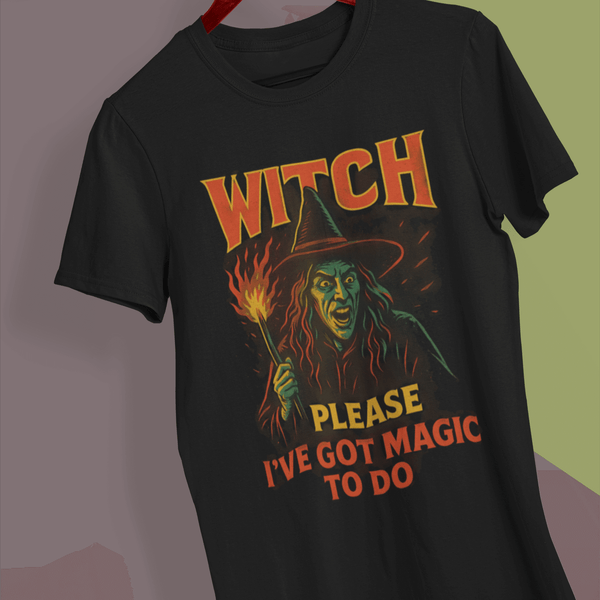 Witch Magic Unisex Heavy Cotton Tee, Halloween Shirt, Witchcraft Clothing, Casual T-Shirt, Spooky Vibes