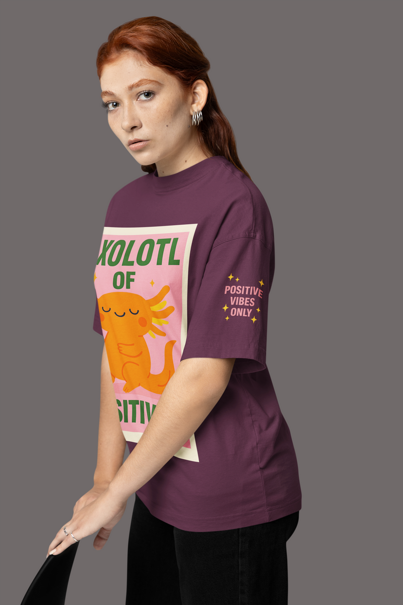 Cheerful Axolotl Tee, Unisex Cotton T-Shirt, Positive Vibes Shirt, Cute Animal Graphic Tee, Gift for Animal Lovers, Fun Casual Wear