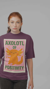 Cheerful Axolotl Tee, Unisex Cotton T-Shirt, Positive Vibes Shirt, Cute Animal Graphic Tee, Gift for Animal Lovers, Fun Casual Wear