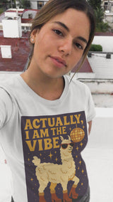Disco Llama Tee, Whimsical T-Shirt, Funny Cotton Tee, Gifts for Animal Lovers, Party Vibes Shirt, Unisex Fashion Top
