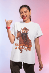 Cowboy Hat Red Panda Unisex Tee, Everyday is a New Ride Shirt, I Choose Joy T-Shirt